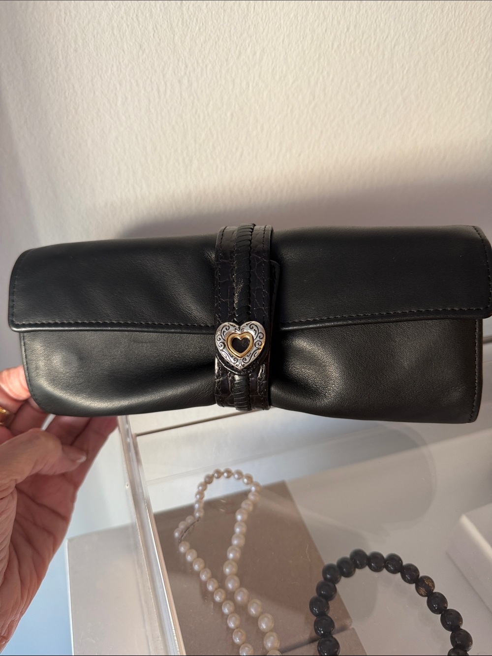 Brighton Black Embossed jewelry case